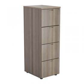 Jemini Essentials 4 Drawer Filing Cabinet 464x600x1365mm Grey Oak KF81091 KF81091