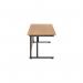 Jemini Rectangular Single Upright Cantilever Desk 1600x800x730mm Nova OakBlack KF810919 KF810919