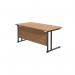 Jemini Rectangular Single Upright Cantilever Desk 1600x800x730mm Nova OakBlack KF810919 KF810919