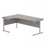 Astin Radial Left Hand Single Upright Desk 1800x1200x730mm Grey OakSilver KF810923 KF810923