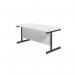 Jemini Rectangular Single Upright Cantilever Desk 1600x800x730mm White/Black KF810927 KF810926