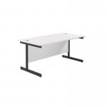 Jemini Rectangular Single Upright Cantilever Desk 1600x800x730mm WhiteBlack KF810926 KF810926