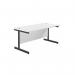 Jemini Rectangular Single Upright Cantilever Desk 1600x800x730mm WhiteBlack KF810926 KF810926