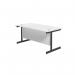 Jemini Rectangular Single Upright Cantilever Desk 1600x800x730mm WhiteBlack KF810926 KF810926
