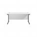 Jemini Rectangular Single Upright Cantilever Desk 1600x800x730mm WhiteBlack KF810926 KF810926