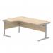 Astin Radial Left Hand Single Upright Desk 1800x1200x730mm OakSilver KF810930 KF810930