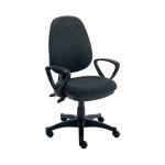 Astin Nesta Operator Chair with Fixed Arms 590x900x1050mm Charcoal KF810937 KF810937