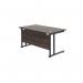 Jemini Rectangular Double Upright Cantilever Desk 1400x800x730mm Dark Walnut/Black KF810940 KF810940