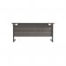 Jemini Rectangular Single Upright Cantilever Desk 1800x600x730mm Grey OakBlack KF810964 KF810964
