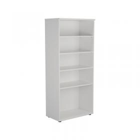 VOW Jemini Wooden Bookcase 800x450x1800mm White KF811022 KF811022