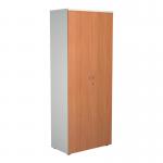 Jemini Wooden Cupboard 800x450x2000mm White/Beech KF811107 KF811107