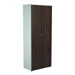 Jemini Wooden Cupboard 800x450x2000mm White/Dark Walnut KF811114 KF811114