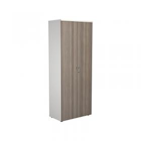 VOW Jemini Wooden Cupboard 800x450x2000mm WhiteGrey Oak KF811121 KF811121
