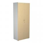 Jemini Wooden Cupboard 800x450x2000mm White/Maple KF811138 KF811138