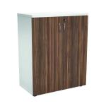 Jemini Wooden Cupboard 800x450x730mm White/Dark Walnut KF811282 KF811282