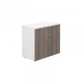 VOW Jemini Wooden Cupboard 800x450x730mm WhiteGrey Oak KF811299 KF811299