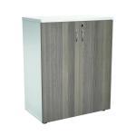 Jemini Wooden Cupboard 800x450x730mm White/Grey Oak KF811299 KF811299