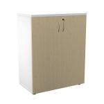 Jemini Wooden Cupboard 800x450x730mm White/Maple KF811305 KF811305