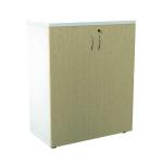 Jemini Wooden Cupboard 800x450x730mm White/Maple KF811305 KF811305
