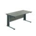 Jemini Double Upright Wooden Insert Rectangular Desk 800x600mm Grey Oak/Silver KF811381