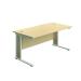 Jemini Double Upright Wooden Insert Rectangular Desk 800x600mm Maple/White KF811473