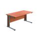 Jemini Double Upright Wooden Insert Rectangular Desk 1800x600mm Beech/Silver KF811855