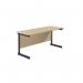 Jemini Rectangular Single Upright Cantilever Desk 1800x600x730mm Maple/Black KF812432 KF812432