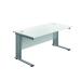 Jemini Double Upright Wooden Insert Rectangular Desk 1800x800mm White/Silver KF812494
