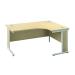 Jemini Double Upright Wooden Insert Right Hand Radial Desk 1600x1200mm Maple/White KF813040