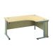 Jemini Double Upright Wooden Insert Right Hand Radial Desk 1800x1200mm Maple/Silver KF813163