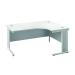 Jemini Double Upright Wooden Insert Right Hand Radial Desk 1800x1200mm White/White KF813279