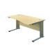 Jemini Double Upright Wooden Insert Right Hand Wave Desk 1600x1000mm Maple/Silver KF813644