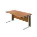 Jemini Double Upright Wooden Insert Right Hand Wave Desk 1600x1000mm Nova Oak/White KF813743