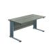 Jemini Double Upright Metal Insert Rectangular Desk 800x600mm Grey Oak/Silver KF813798