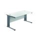 Jemini Double Upright Metal Insert Rectangular Desk 800x600mm White/Silver KF813811