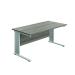 Jemini Double Upright Metal Insert Rectangular Desk 800x600mm Grey Oak/White KF813859
