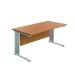 Jemini Double Upright Metal Insert Rectangular Desk 1200x600mm Nova Oak/White KF813989