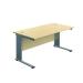 Jemini Double Upright Metal Insert Rectangular Desk 1800x600mm Maple/Silver KF814306