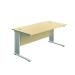 Jemini Double Upright Metal Insert Rectangular Desk 1800x600mm Maple/White KF814368