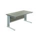 Jemini Double Upright Metal Insert Rectangular Desk 1200x800mm Grey Oak/White KF814573
