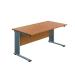 Jemini Double Upright Metal Insert Rectangular Desk 1800x800mm Nova Oak/Silver KF814957