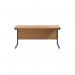 Jemini Rectangular Single Upright Cantilever Desk 1800x600x730mm Nova OakBlack KF815143 KF815143