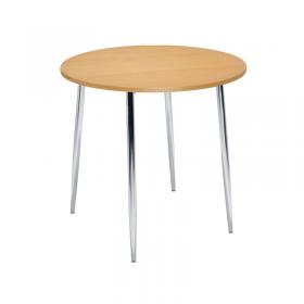 Jemini Bistro Table Round 800x800x740mm Beech/Chrome KF815146 KF815146