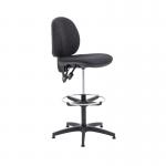 This picture depicts the VOW Draughtsmans Chairs Arista Medium Back Draughtsman Chair, measuring 700x700x840-970mm. The chair features an adjustable footrest and comes in a stylish charcoal color.