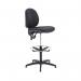 This picture depicts the VOW Draughtsmans Chairs Arista Medium Back Draughtsman Chair, measuring 700x700x840-970mm. The chair features an adjustable footrest and comes in a stylish charcoal color.