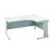 Jemini Double Upright Metal Insert Right Hand Radial Desk 1600x1200mm White/White KF815510