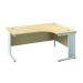 Jemini Double Upright Metal Insert Right Hand Wave Desk 1800x1200mm Maple/White KF815763