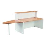 Jemini Reception Unit with Extension 1400x800x740mm Beech/White KF816364 KF816364