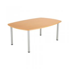 VOW Jemini Boardroom Table 1800x1200x730mm BeechSilver KF816500 KF816500