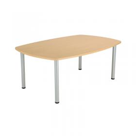 VOW Jemini Boardroom Table 1800x1200x730mm Nova OakSilver KF816517 KF816517